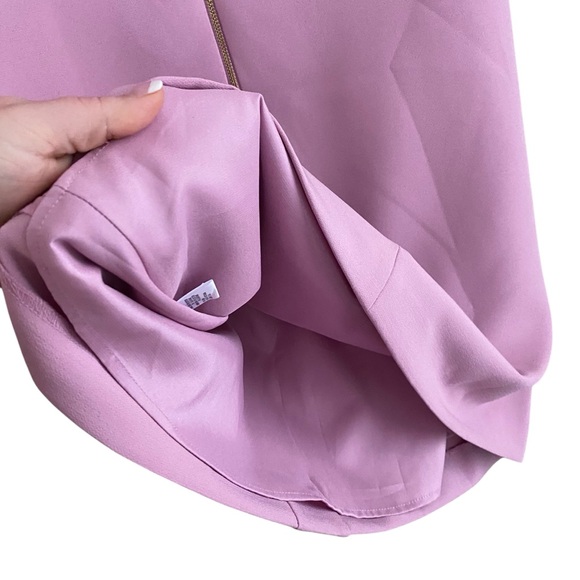 Alex Marie NWT Lilac Purple Gwen Mock Neck Scallop Front Trim Shift Dress Size 4 - Picture 7 of 10